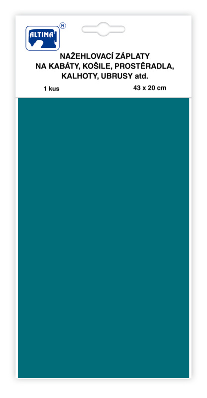 Nažehlovací záplaty jednobarevné velké - tyrkysově zelená - visačka